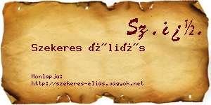 Szekeres Éliás névjegykártya